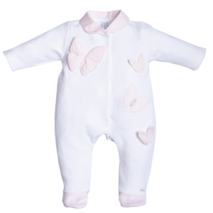 Babypakje - met voetjes - Wit/Roze