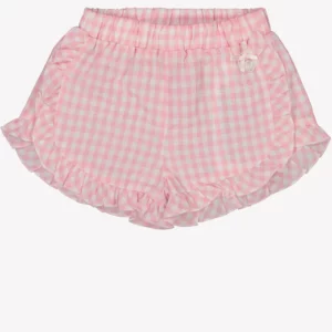 Short - met frul in vichy ruitjes - Roze