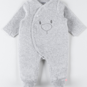 Babypakje - met voetjes - met berensnuit en oogjes - Grijs