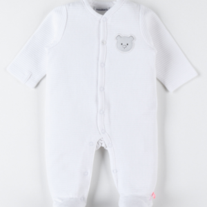 Babypakje - met voetjes - met berenkopje - Wit