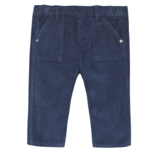 Broek - lange broek in ribfluweel - Blauw