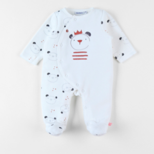 Babypakje - met voetjes - met beertje - Wit