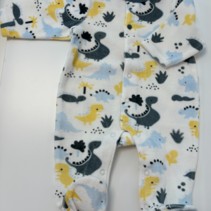 Babypakje - met voetjes - met dino's - Wit