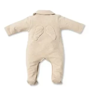 Babypakje - met voetjes - met engelen vleugeltjes - Beige