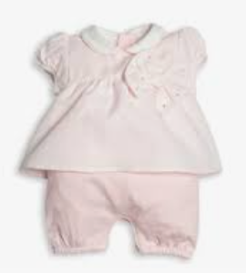 Tunique - korte mouwen - met body short onder - met strik - Roze
