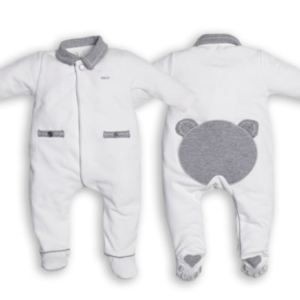 Babypakje - met voetjes - met Teddy achteraan - Grijs