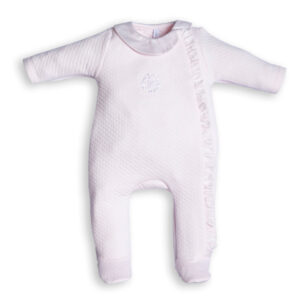 Babypakje - met voetjes, kraagje en logo - Roze
