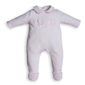Babypakje - met voetjes - LOVE - Roze