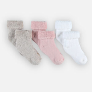 Babysokjes - 3 pcs - Wit Roze Beige