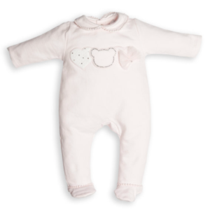 Babypakje - met voetjes - met hartjes & Teddy vooraan - BLushpink