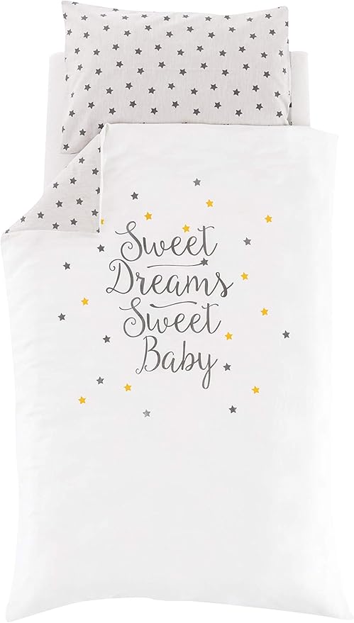 Dekbedovertrek - dream of stars yellow - 100/135 cm + 40/60 cm
