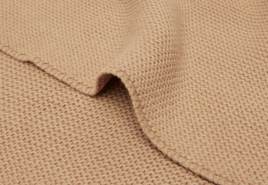 Wiegdeken - 75 x 100 cm - Basic Knit - Biscuit