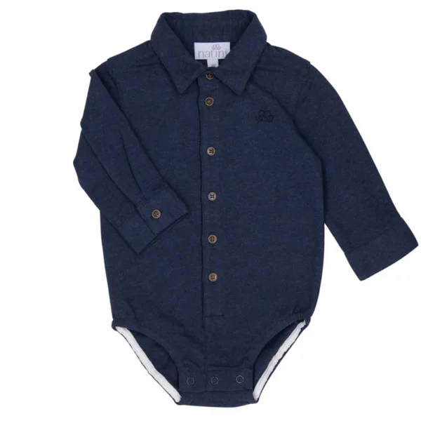 Bodyshirt - Thomas - met lange mouwen - Blauw