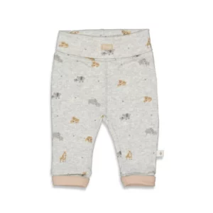 Broek - langen broek - met diertjes print - Grey Melange