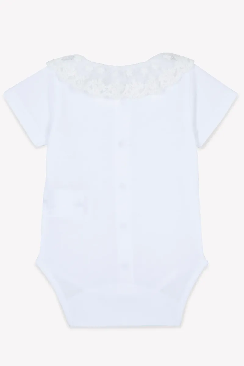 Body - Kante kraagje - korte mouwen - Premier Trousseau Mixte - Blanc