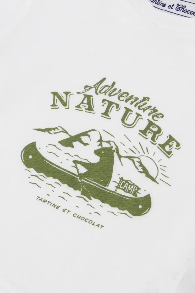 T-shirt - korte mouwen - Explorateur en Herbe - Blanc