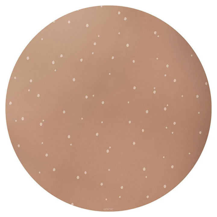 Floor mat - round 110 cm - Dots - Cinnamon