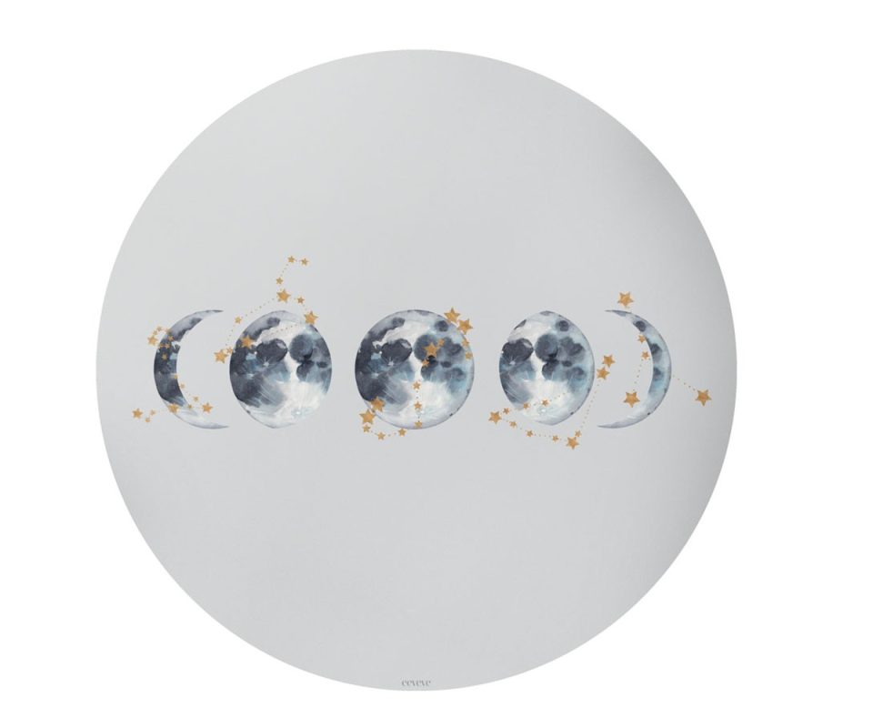 Floor mat - round 110 cm - Lunar Eclipse - Light Grey
