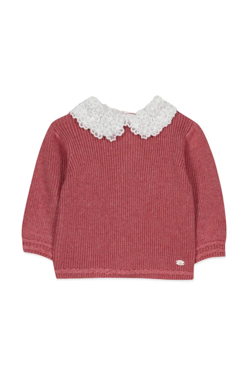 Trui - met wit kraagje - Ecole Buissonniere - Framboise Chiné