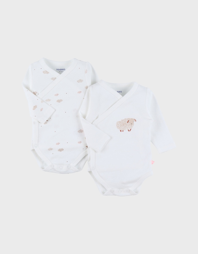 Bodies - set 2 gekruiste body's met lange mouwen - Fluffy-