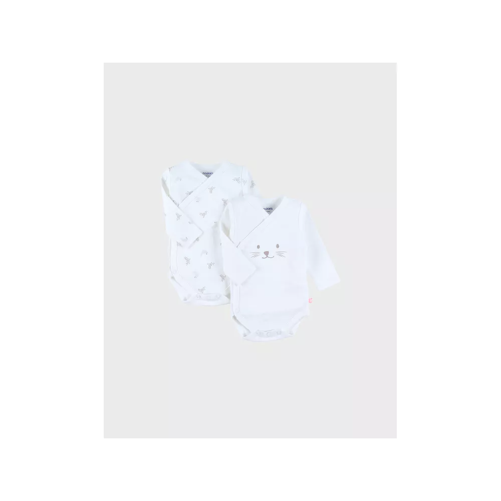 Bodies - set 2 gekruiste body's met lange mouwen - Newborn