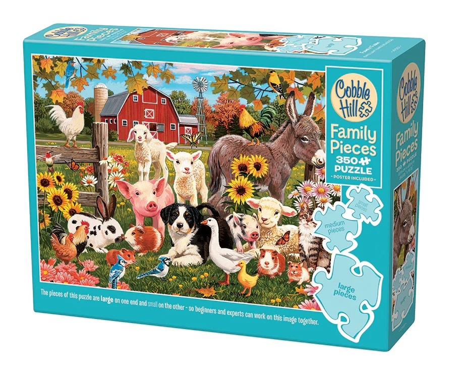 Cobble Hill - Familiepuzzel - 350 stuks in 3 groottes - Family Farm - 6+
