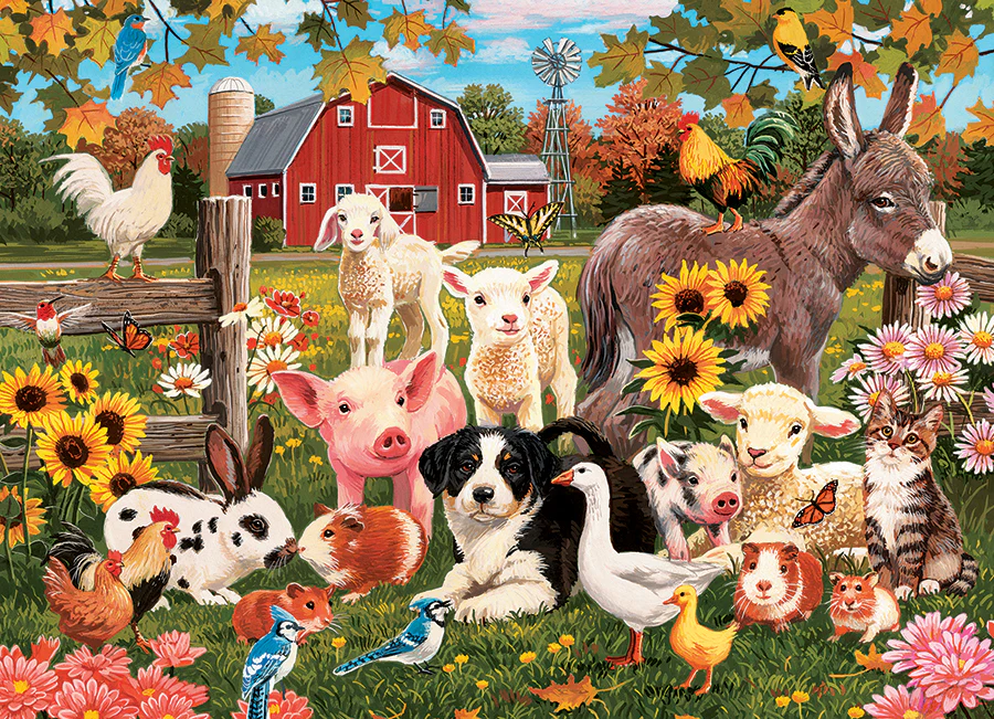 Cobble Hill - Familiepuzzel - 350 stuks in 3 groottes - Family Farm - 6+