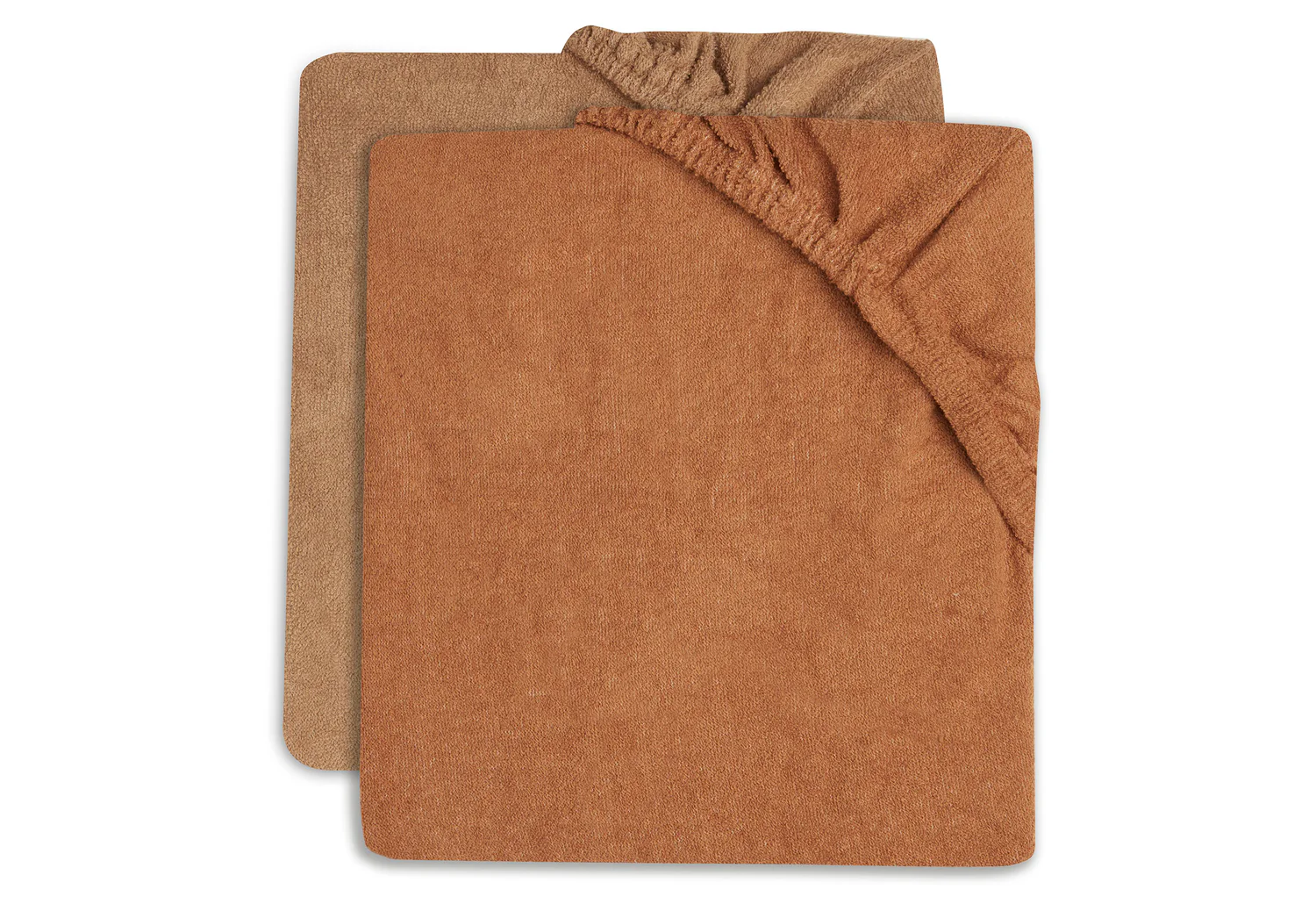 Aankleedkussenhoes 50 x 70 cm - Badstof - 2 stuks - Caramel/Biscuit