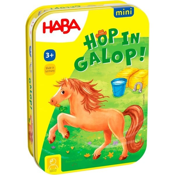 HOP IN GALOP - Dobbel-, Wedloop- en Verzamelspel - Supermini spel - 3+
