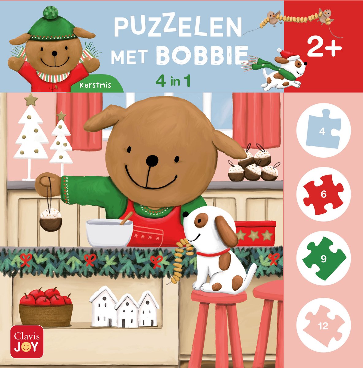 PUZZELEN MET BOBBIE - Kerstmis - 4 in 1 - 2+
