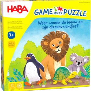 WAAR WONEN DE LEEUW EN ZIJN DIERENVRIENDJES - Game meets Puzzle - 3+