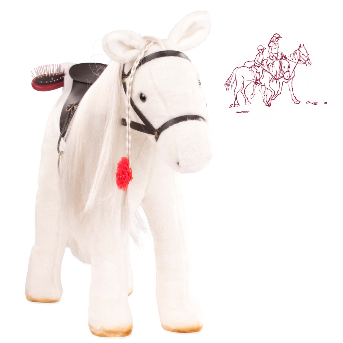 PONY - om te borstelen - Lipizzaner - 6 stuks - 3+