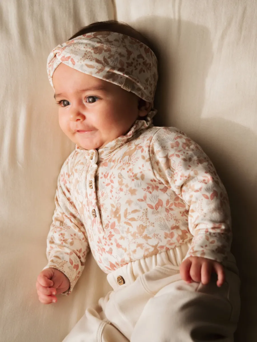 Polo Bodyshirt - lange mouwen - Print Autumn Forest - Rose
