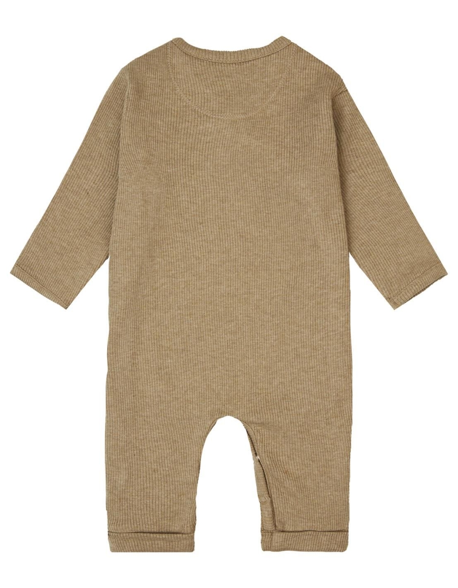 Babypakje - zonder voetjes - met schuine sluiting - Oatmeall