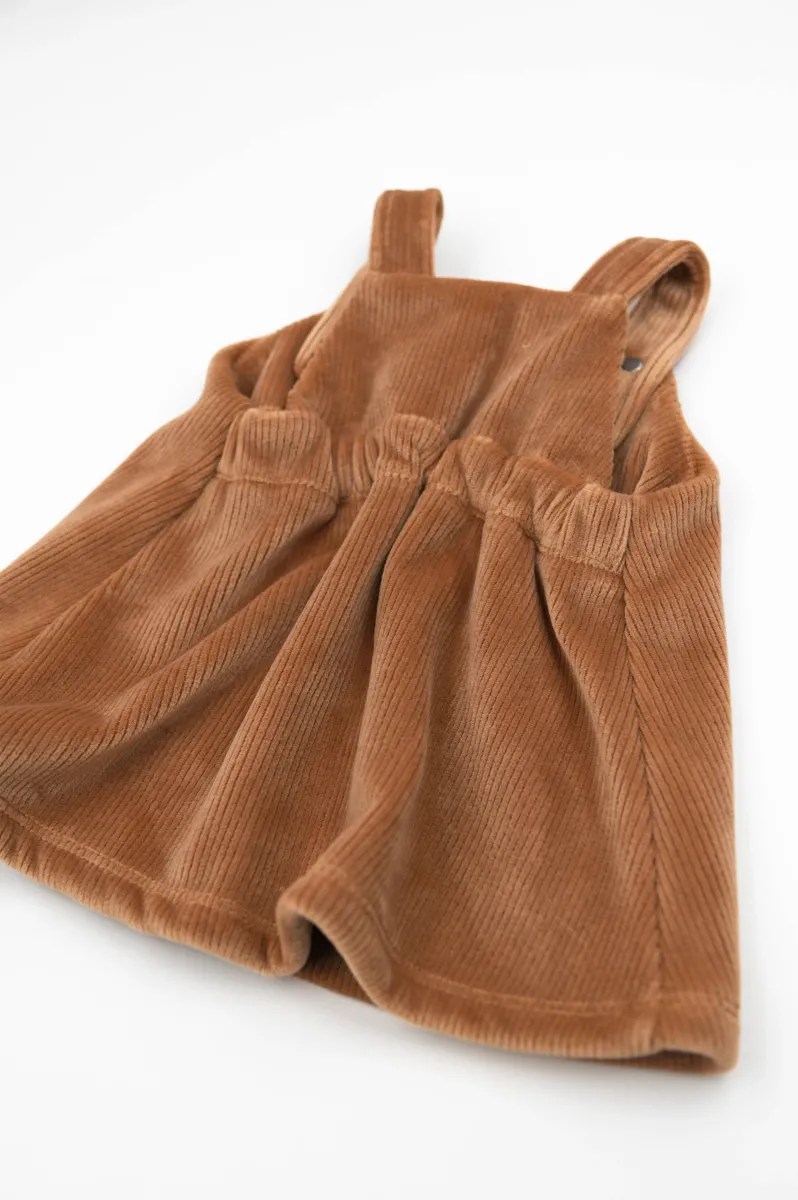 Jurk - Salopette - Velvet Geribbeld - Tan Camel