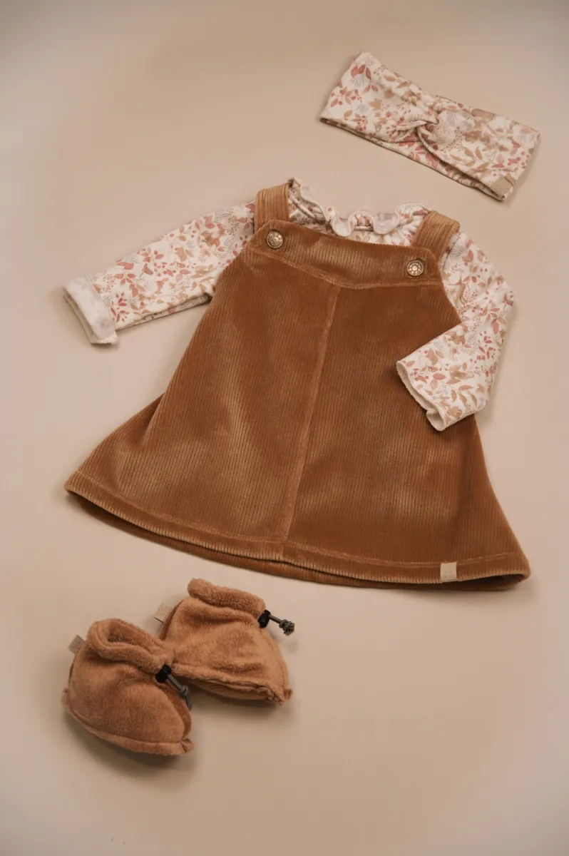 Jurk - Salopette - Velvet Geribbeld - Tan Camel