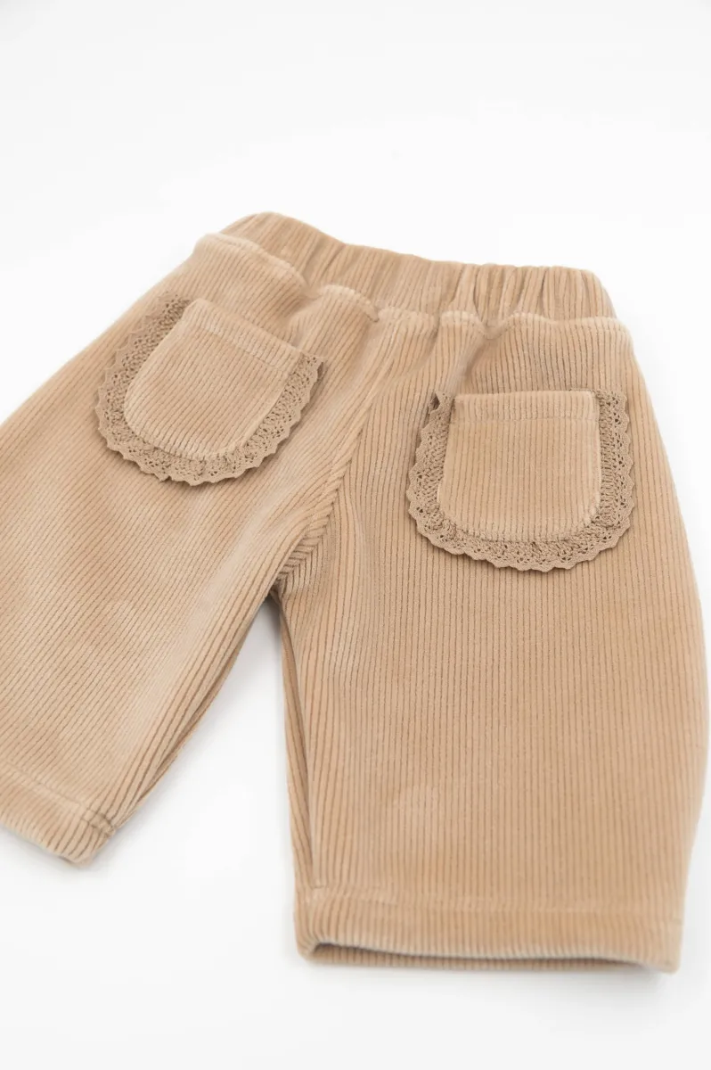 Lange broek - Velvet geribbeld - Mocha Sand