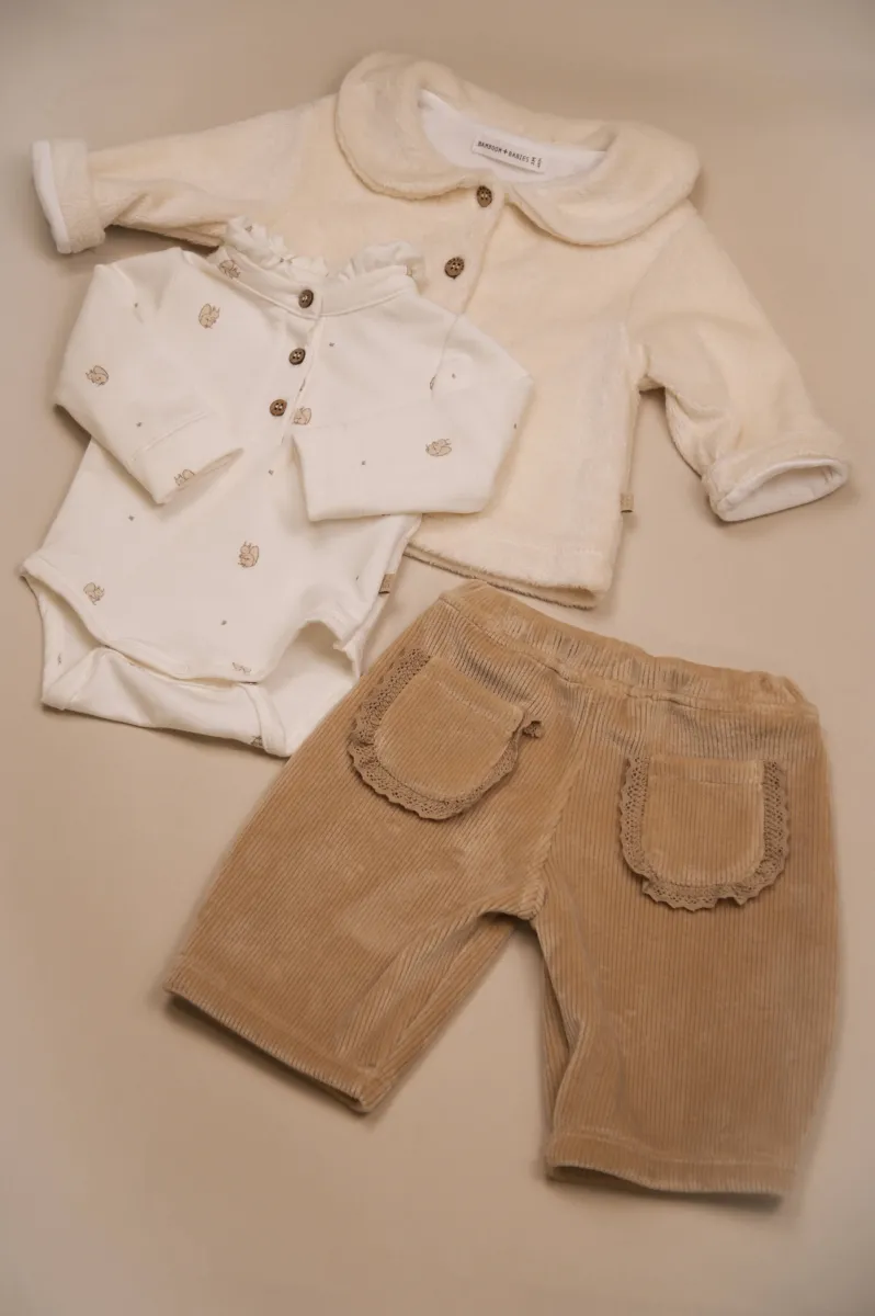 Lange broek - Velvet geribbeld - Mocha Sand