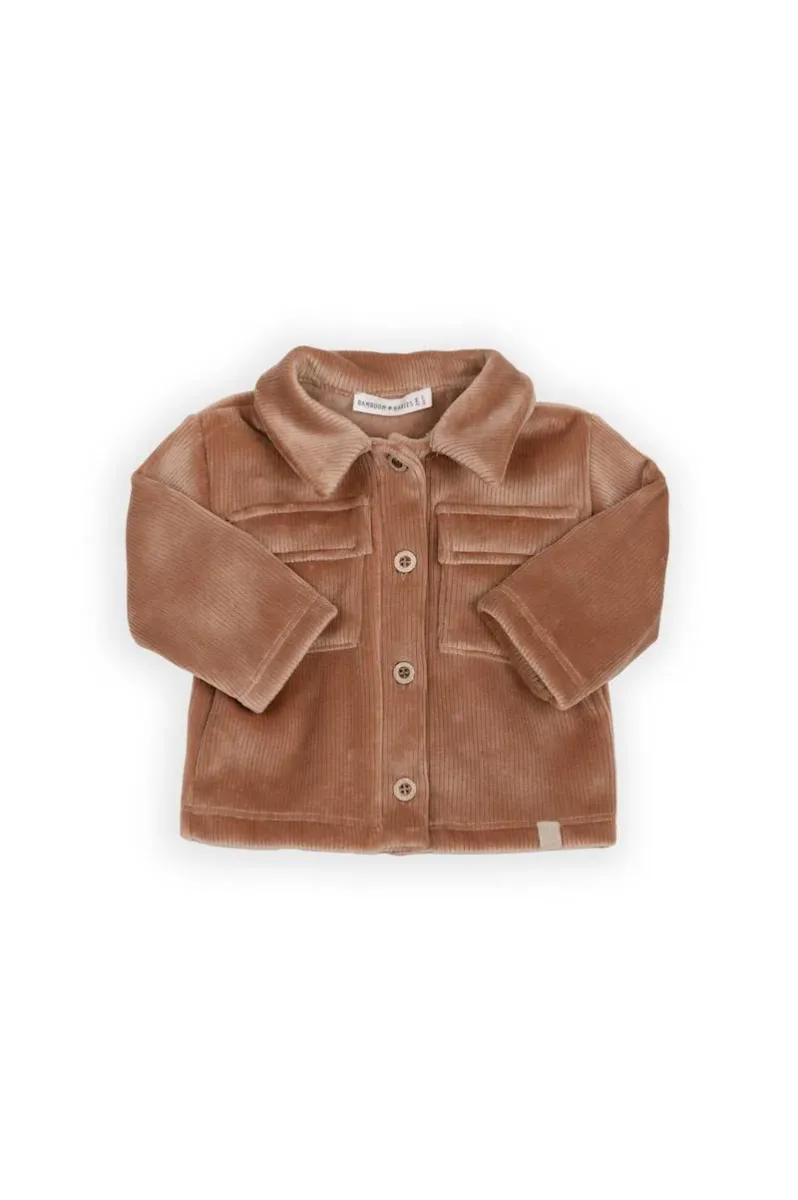 Overhemd - Velvet geribbeld - Tan Camel