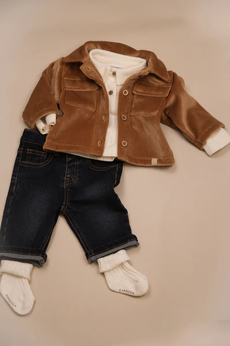 Overhemd - Velvet geribbeld - Tan Camel