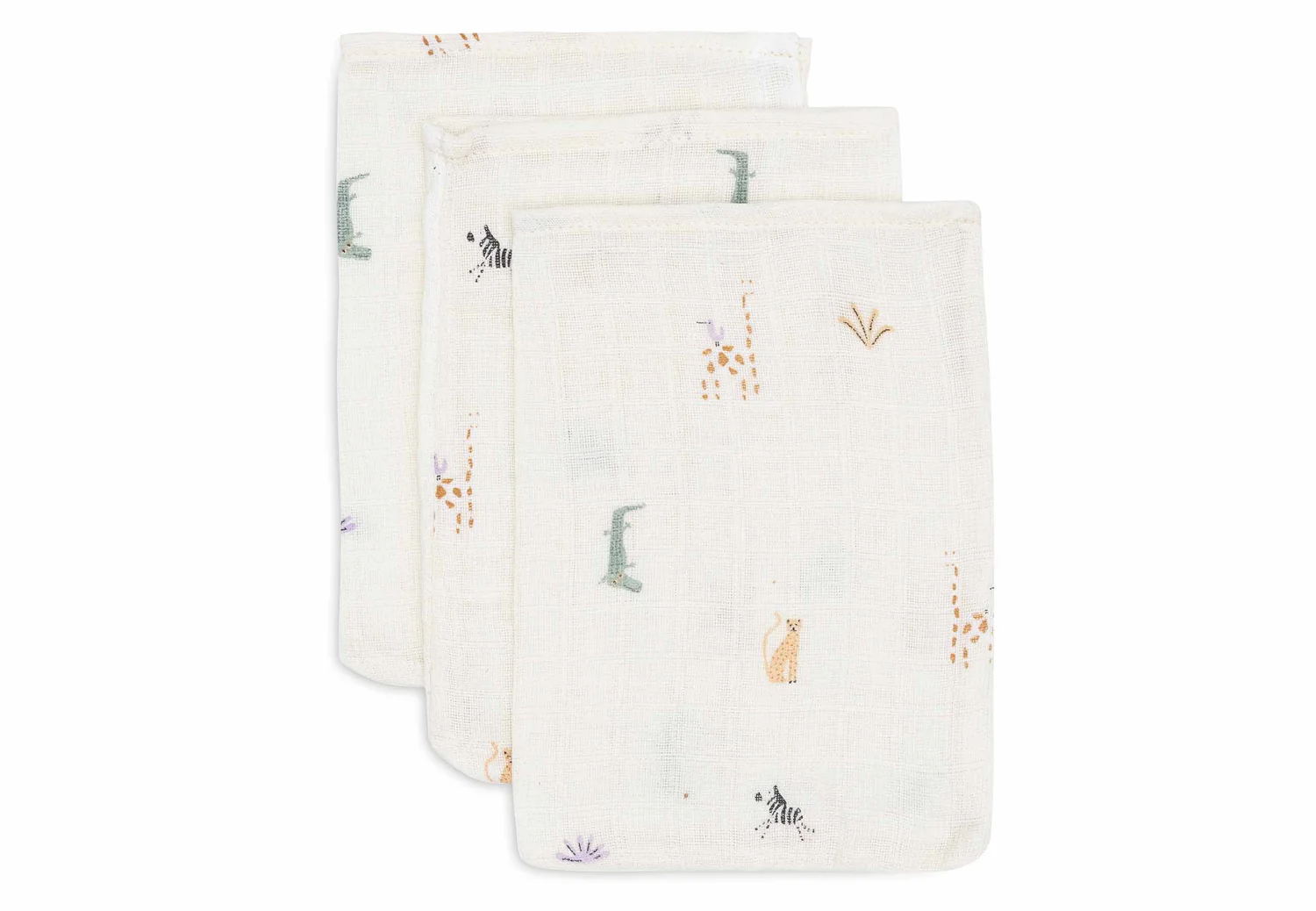 Washandjes - Tetra - Jungle Jambo - 3 Stuks - Ecru