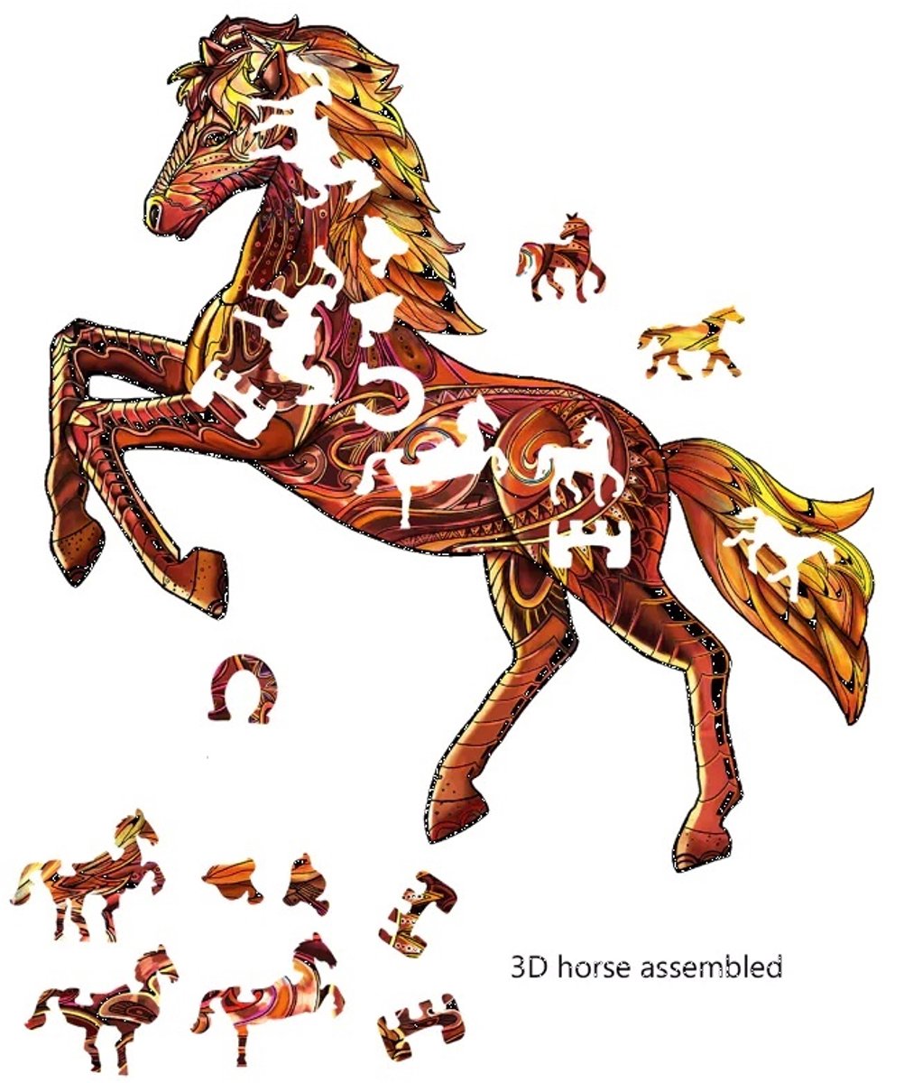 Wooden puzzle - Wild Horse - 103 stuks - 7+