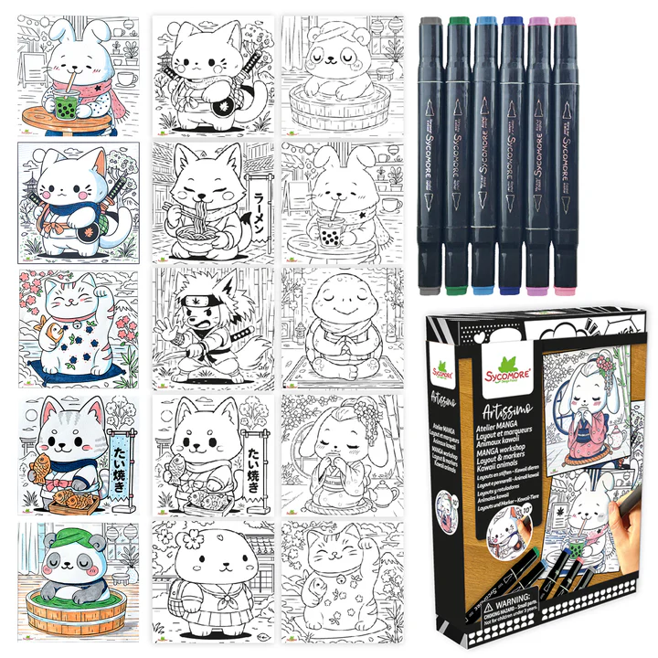 Artissimo - Manga - Kawaiidieren - Markers en lay-out papier - 10+