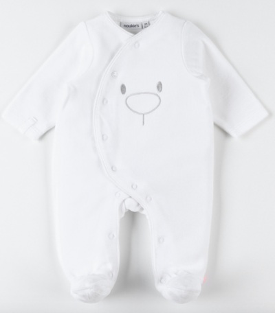 Babypakje - met voetjes - met berensnuit en oogjes - Wit