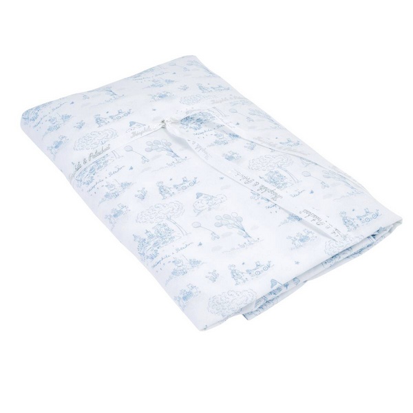Blue Garden Party - Hoeslaken met print - 70x140cm - Blauw/Wit