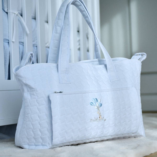 Blue Garden Party - Verzorgingstas + Waskussen - Gewatteerd - Blauw