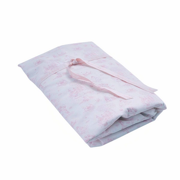 Pink Garden Party - Hoeslaken met print - bed 60x120cm - Roze/Wit