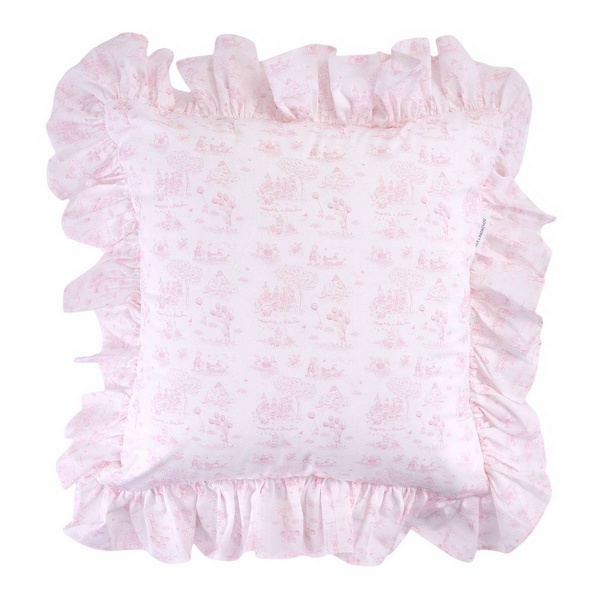 Pink Garden Party - Kussen bedrukt met volant - 40x40cm - Roze