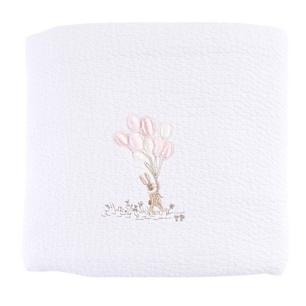 Pink Garden Party - Wiegdeken 62x80cm - Gewafeld - Wit/Roze