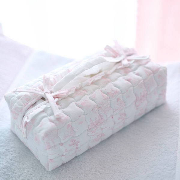 Pink Garden Party - Hoes voor kleenex-doos - Gewatteerd met Print - Roze